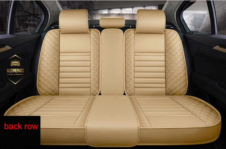 Deluge Cream leather car seat covers for honda, hyundai, nissan, ford, toyota, chevy, jeep, dodge back row