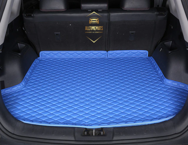 Sky Blue Partial Cargo Trunk mat/liner for Honda, BMW, Ford, VOLVO, Nissan, Hyundai, Jeep. aerial view