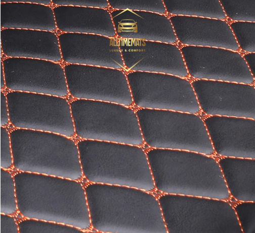 Black/Orange Partial Cargo Trunk mat/liner, partial for Honda, BMW, Ford, VOLVO, Nissan, Hyundai, Jeep aerial view